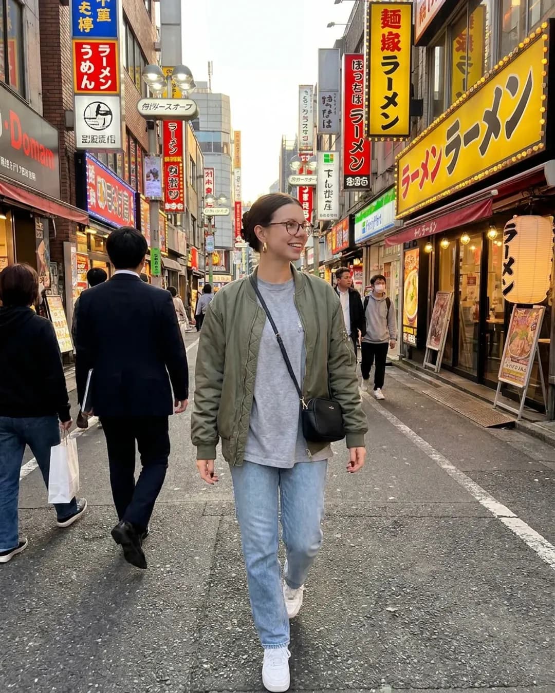 Katherine walking in Tokyo